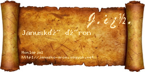 Januskó Áron névjegykártya