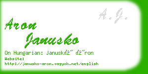aron janusko business card